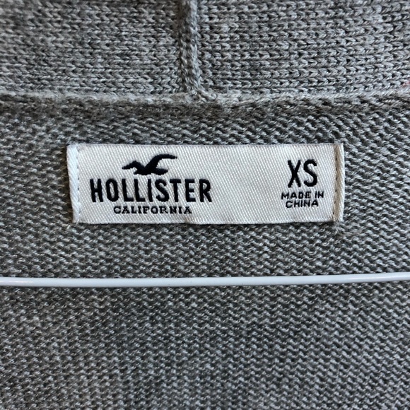 Hollister cardigan gray button up pockets size XS long sleeve - Picture 3 of 3